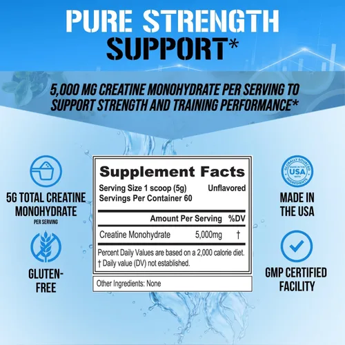 Miniatura 5 de Evlution Nutrition Creatine 5000 - Apoya una recuperación más rápida, crecimiento muscular magro y rendimiento - Polvo antes y después del Sin sabor.