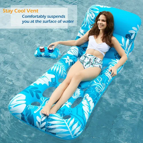 Miniatura 4 de Jasonwell Flotador Inflable para Piscina Adulto - Flotadores de Piscina Tumbona Flotadores Silla Flotante Balsa con Respaldo Ajustable Soporte