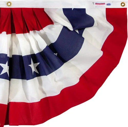 Miniatura 4 de Valley Forge Bandera americana de abanico de 1.5 x 3 pies de polialgodón Sentinel 100% fabricada en Estados Unidos con diseño de estrellas y rayas