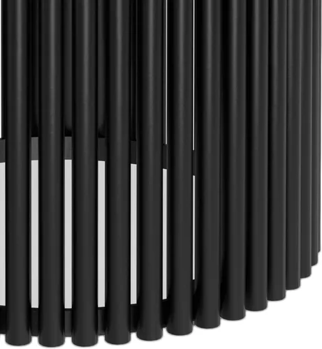 Miniatura 9 de SIMPLIHOME Demy - Mesa auxiliar redonda de metal sólido de 18 pulgadas de ancho con parte superior de mármol genuino y base de listones en negro