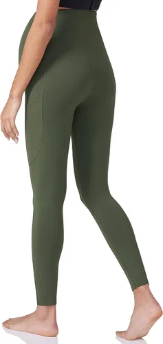 Miniatura 5 de POSHDIVAH Leggings de entrenamiento de maternidad para mujer sobre el vientre, pantalones de yoga con bolsillos, ropa deportiva suave, pantalones