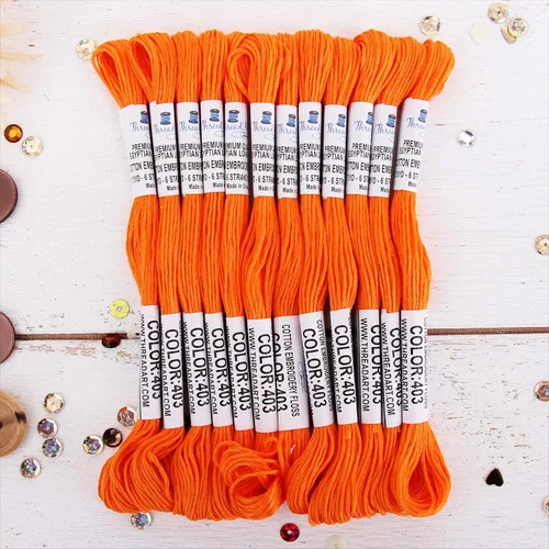 Miniatura 10 de 12 madejas ThreadArt Premium de hilo de bordar de algodón egipcio de fibra larga Gris antiguo 6 hilos divisibles de 8.75 yardas cada uno