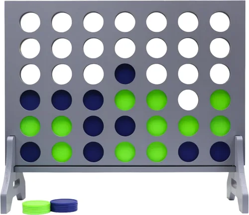 Miniatura 77 de Juego gigante 4 en una fila para familia y adultos – Tailgating Pros Jumbo de madera gris cuatro en una fila juego de patio para interiores