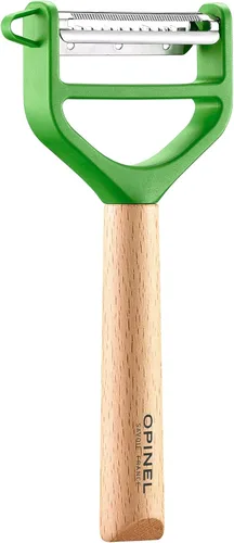 Miniatura 5 de OPINEL - Pelador de mango de madera T-Duo - Cuchillas de acero inoxidable - Agarre cómodo - 1 cuchilla microdentada para pelar + 1 cuchilla