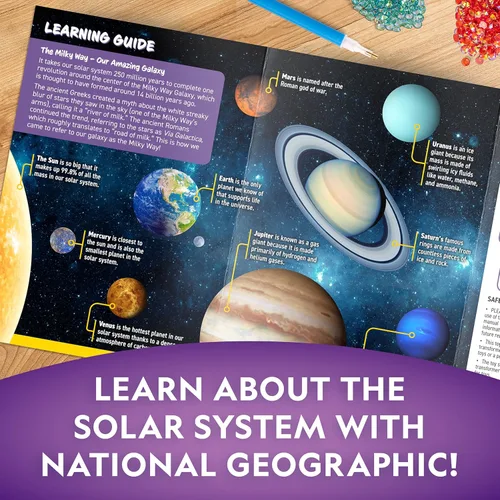 Miniatura 6 de NATIONAL GEOGRAPHIC - Luz nocturna con sistema solar de pintura de diamantes, haz tu propia luz nocturna con más de 1000 gemas para decorar, kits