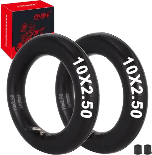 RUTU Tubos interiores de 10 x 2.50 pulgadas, juego de tubos para scooter de 10 pulgadas, compatible con scooter eléctrico, scooters y tableros