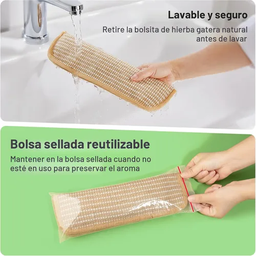 Miniatura 7 de Potaroma Paquete de 2 juguetes para gatos con hierba gatera orgánica A+ de 6000 mg A+, material de sisal suave, juguetes para rascar y patear