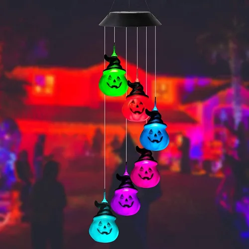 Miniatura 4 de DOUBLEZHE Campanillas de viento solares para exteriores, regalos de luz de calabaza para mamá, abuela, mujeres, esposa, niñas, decoración solar