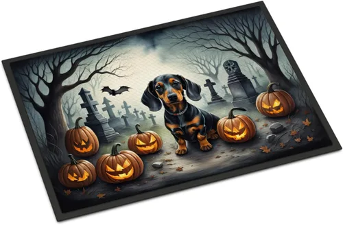 Miniatura 25 de Caroline's Treasures DAC2011MAT - Felpudo de Halloween espeluznante con diseño de Beagle, de 18 x 27 pulgadas, para interiores y exteriores
