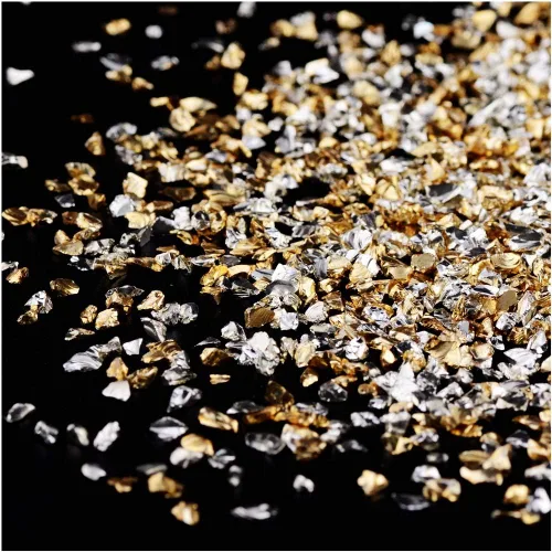 Brillantinas metálicas irregulares de vidrio triturado, espolvorea con purpurina gruesa, dorado, 3.53 oz, 5/64 – 5/32 pulgadas, para manualidades,