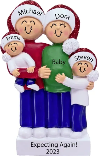 Miniatura 9 de Adorno de Navidad para bebé en espera personalizado 2025 – Adorno personalizado para anuncio de embarazo, recuerdo para la familia, decoración