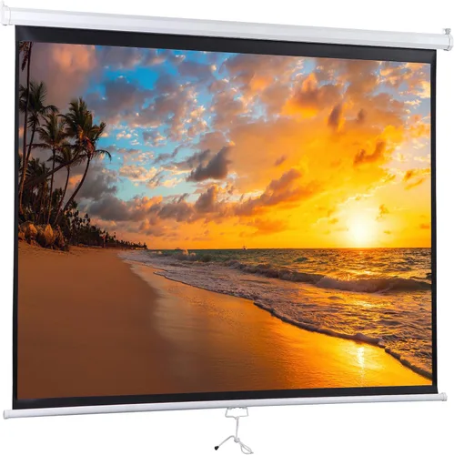Miniatura 14 de Pantalla de Proyector Universal, Pantalla de Proyector Manual Portátil HD de 72 Pulgadas con Tirador, Pantalla Panorámica Retráctil de Montaje
