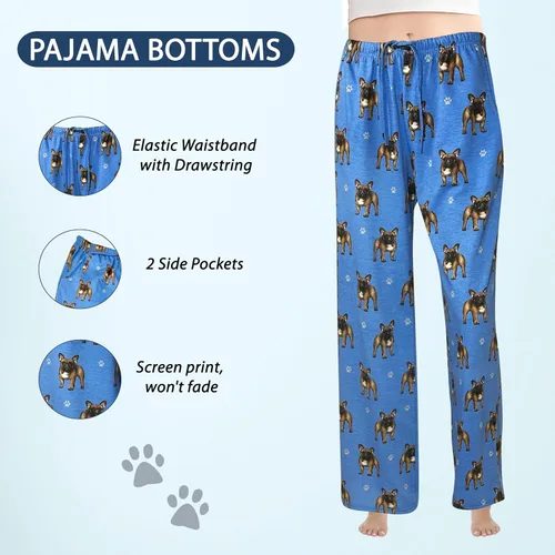 Miniatura 3 de Pet Lover Pantalones de pijama Nueva mezcla de algodón Todas las estaciones Pantalones de descanso de ajuste cómodo para mujeres y hombres 27