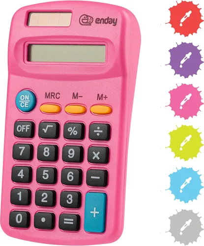 Miniatura 10 de Calculadora púrpura, energía solar pequeña básica y funciona con pilas, pantalla grande de cuatro funciones, calculadora de mano con alimentación