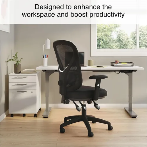Miniatura 5 de STAPLES Silla de trabajo ergonómica, malla, negro, paquete de 2