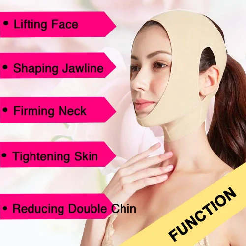 Miniatura 2 de Correa de adelgazamiento de barbilla reutilizable, cinta de elevación facial, máscara facial de elevación de línea V, reductor de barbilla doble