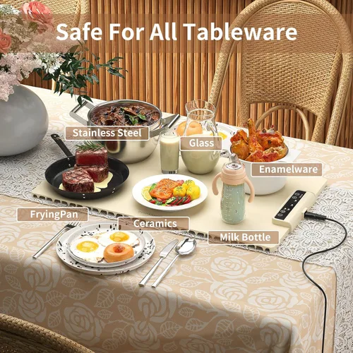 Miniatura 5 de Esterilla de Calentamiento de Alimentos Eléctrica: Calentador de Alimentos de Silicona para Fiestas y Buffet, Almohadillas de Calentamiento Rápido