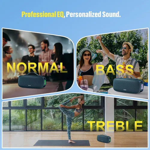 Miniatura 3 de DOSS Extreme Boom Pro D300 Altavoz Bluetooth, sonido estéreo inmersivo de 80 W, ecualizador profesional de 3 modos, tiempo de reproducción de 20