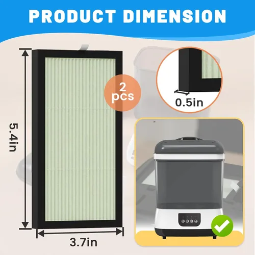 Miniatura 2 de Paquete de 2 filtros HEPA de repuesto compatibles con el secador Dr. Brown's - Filtro avanzado de secadora para biberones y chupetes