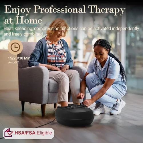 Miniatura 3 de CuPiLo Masajeador de Pies con Calor, Masajeador Shiatsu con Control Remoto, Máquina de Masaje de Pies con Compresión Ajustable para Alivio del Dolor