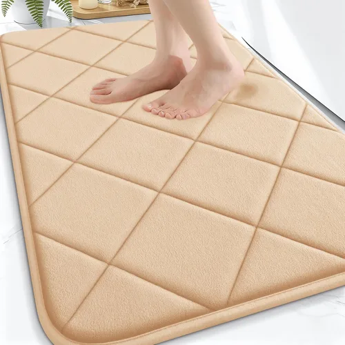 Miniatura 61 de OLANLY Tapete de baño de espuma viscoelástica de 24 x 16 pulgadas, ultra suave y absorbente, lavable a máquina, cómodo tapete de baño para suelo