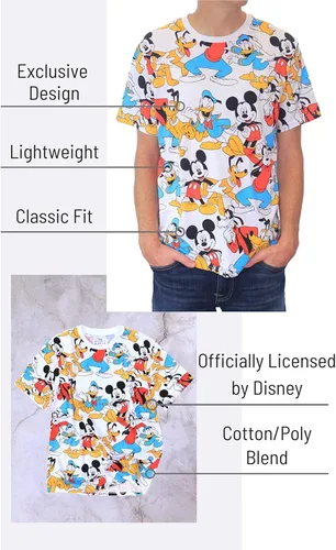 Miniatura 4 de Disney Camiseta gigante de Mickey Mouse gris para hombre, Blanco