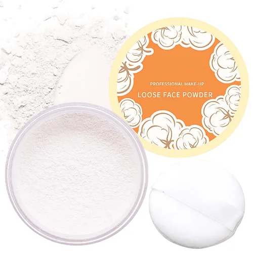 Polvo para la cara suelta con control de aceite, polvo translúcido con un soplo de polvo de larga duración para maquillaje que ilumina el tono de la