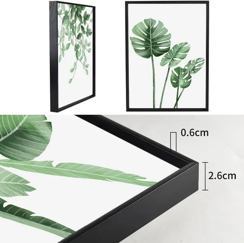 Miniatura 5 de MPLONG Póster de 3 piezas con diseño de plantas verdes, marco de lienzo adecuado para decoración de habitación, estética, sala de estar, dormitorio