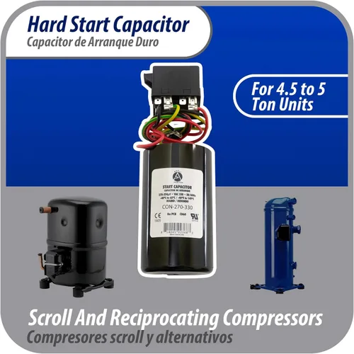 Miniatura 6 de Appli Parts APHS-3 Kit de arranque duro de 4 a 5 toneladas 208-265 V, 1 Ph para aire acondicionado incluye condensador 270-324mfd 330V y potencial