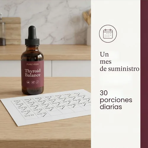 Miniatura 7 de Pureveen - Gotas de apoyo tiroideo para mujeres, suplemento líquido con cardo mariano, selenio, zinc, magnesio, bienestar diario y apoyo energético