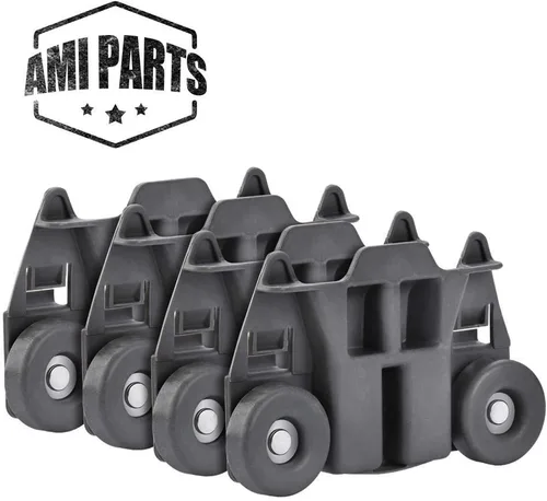 Miniatura 3 de AMI PARTS W10712394 Kit de ajustador de estante de lavavajillas y 4 unidades W10195417V W10195417 Ruedas para lavavajillas Ruedas inferiores