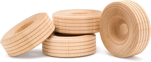 Miniatura 10 de Mini ruedas de madera con banda de rodadura, 1 pulgada de diámetro, paquete de 25, para manualidades y modelos de automóviles de bricolaje, por