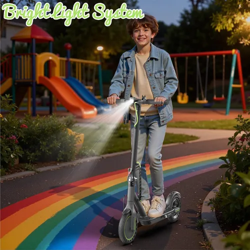 Miniatura 9 de WERHY Scooter eléctrico plegable para niños, motor de 350 W, alcance máximo de 12/16 millas, velocidad máxima de 19 MPH, neumático sólido de 8.5