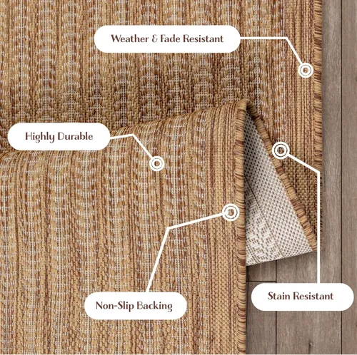 Miniatura 5 de Adiva Rugs Alfombra de área para interiores y exteriores, resistente a la intemperie, fácil de limpiar, resistente a las manchas para comedor, patio