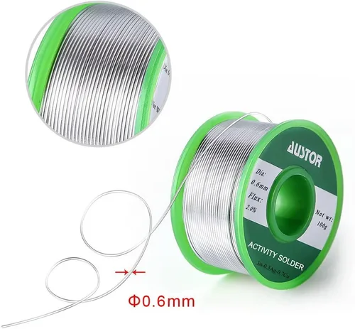 Miniatura 3 de AUSTOR - Hilo de soldadura sin plomo con núcleo de colofonia de 0,6 mm