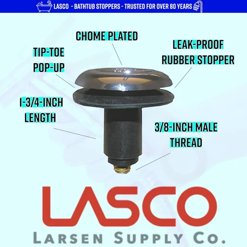 Miniatura 3 de LASCO 03-4823 - Filtro estilo Rapid Fit, tapón para bañera, cromado