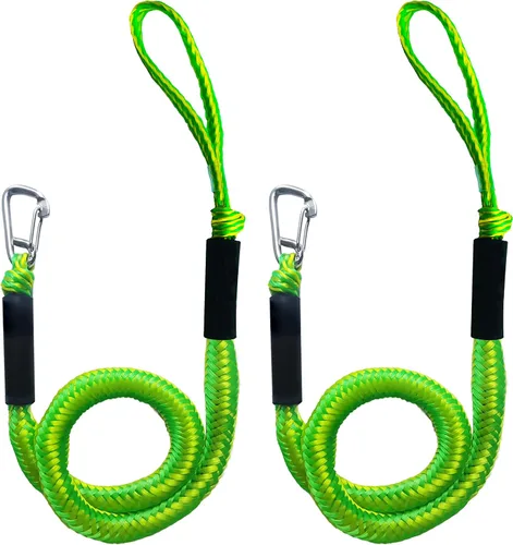Paquete de 2 cuerdas marinas para embarcaciones de 4 pies con clip de acero inoxidable 316, accesorio de barco para kayak, pontón, embarcación, PWC,