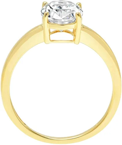 Miniatura 2 de Anillo solitario de corte ovalado brillante de 2,0 quilates de zafiro blanco creado en laboratorio, ideal VVS1 D de 4 puntas, compromiso, boda