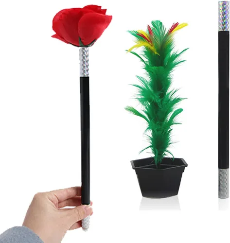VANTIYAUS Se adhieren a la rosa+flor Trucos de magia Flores que aparecen de cerca de la etapa de la calle, accesorios mágicos fáciles de espectáculo