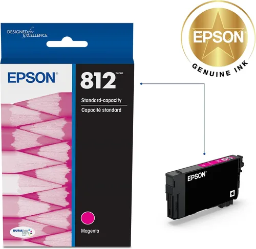 Miniatura 2 de Epson 812 DURABrite Ultra Ink Cartucho magenta de capacidad estándar (T812320-S) funciona con Workforce Pro WF-7310, 7820, 7840, EC-C7000
