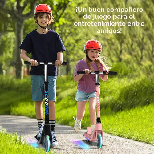 Miniatura 6 de LINGTENG Patinete Eléctrico para Niños de 6 a 10 Años, Patinete de Impulso con Arranque por Patada con Velocidad y Altura Ajustables, Rueda Luminosa