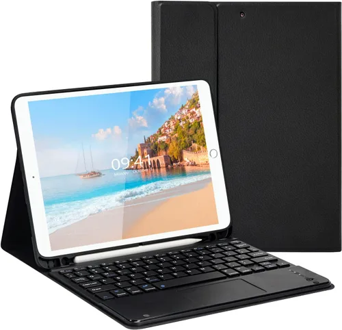Miniatura 16 de Funda de teclado LAMA para iPad de 10.2 pulgadas, estuche inalámbrico con teclado con soporte para lápices para iPad de 10.2 y 10.5 pulgadas