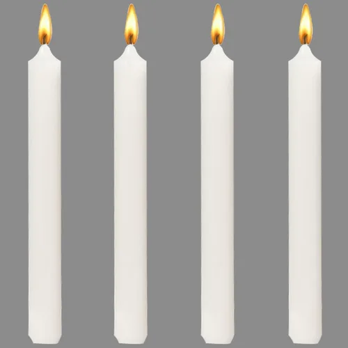 Miniatura 12 de Wrcevtor Juego de 4 velas cónicas de 8 pulgadas 7.5 horas de combustión limpia sin aroma, para bodas, fiestas, decoración del hogar y ocasiones