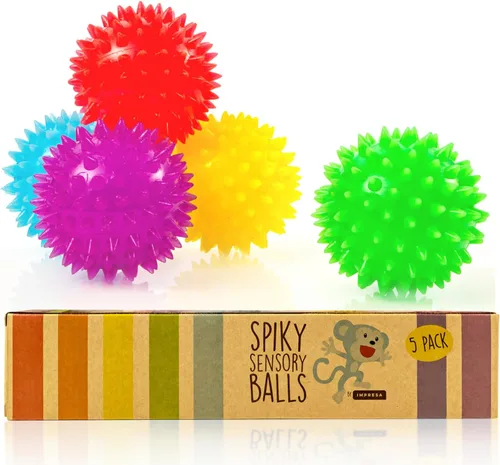 Miniatura 8 de IMPRESA Bolas de estrés con puntas – Cesta de regalo para niños – Compromiso sensorial y juguetes sensoriales – Recuerdos de fiesta y bolas