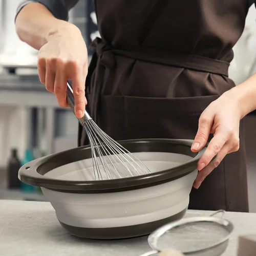 Miniatura 4 de Glad Cuenco grande plegable – 5.5L Contenedor plegable de plástico y goma con asas para hornear Suministros de cocina aptos para lavavajillas