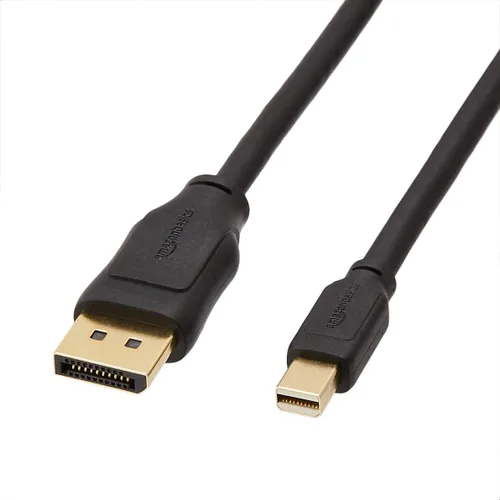 Amazon Basics Cable de pantalla Mini DisplayPort a DisplayPort, 4Kx2K, conectores chapados en oro, 6 pies, negro