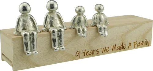 Miniatura 5 de Idea del 9º aniversario – 9 años que hicimos un adorno de metal familiar – Elige tu combinación familiar (1 niño)