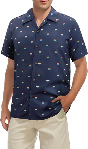 Miniatura 59 de Camisa hawaiana para hombre, con estampado floral, cómoda, con botones, casual, manga corta, ropa de playa para hombre