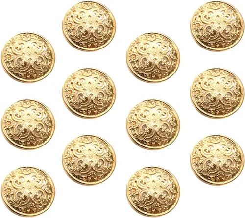 Miniatura 13 de Milisten 30 botones planos redondos de metal, abrigos, chaquetas, camisas, trajes, pantalones botones para costura artesanal (plata, 0.98 pulgadas)
