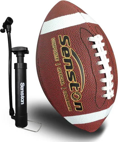 Miniatura 9 de Senston Fútbol Tamaño 9/6 – Premium Composite Cuero Escuela Secundaria/Niños/Jóvenes Fútbol con Bomba Tamaño Pelota de Pie con Bomba